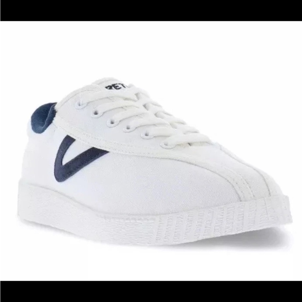 Tretorn Women's Nylite White Navy Sneakers-Size US 9.5